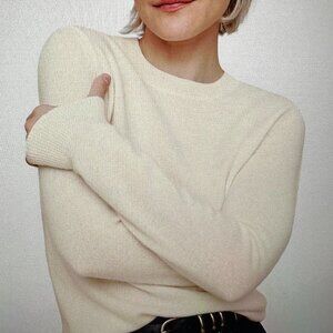 CLUB MONACO 100% CASHMERE SWEATER IN LIGHT TAN COLOR